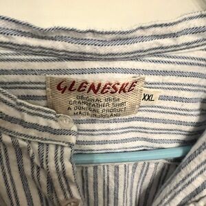 White and Blue Striped Men's Casual Shirt